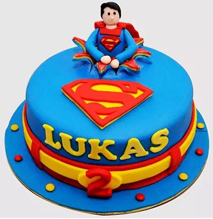 Superman Themed Chocolate Cake