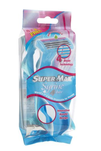 Supermax Women Disposable 4 Blade Pack of 4+ 2 Free Razors