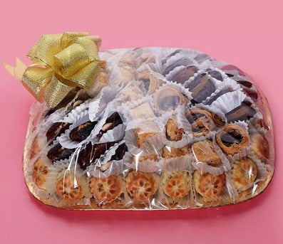 Sweet Baklawa And Stuffed Dates Round Tray
