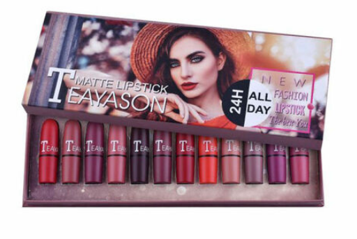 Teayason 12-Piece Matte Lipstick Set Multicolour