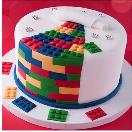 The Lego Blocks Cake 3 Kg Vanilla Flavour