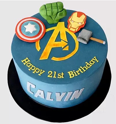 The World Of Avengers Chocolate Cake