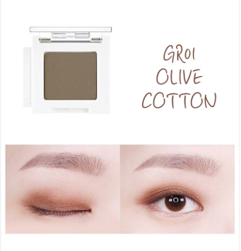 TheFaceShop Mono Cube Eyeshadow (Shimmer) GR01 Olive Cotton 1.7g