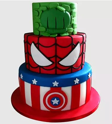 Three Layered Avengers Chocolate Cake