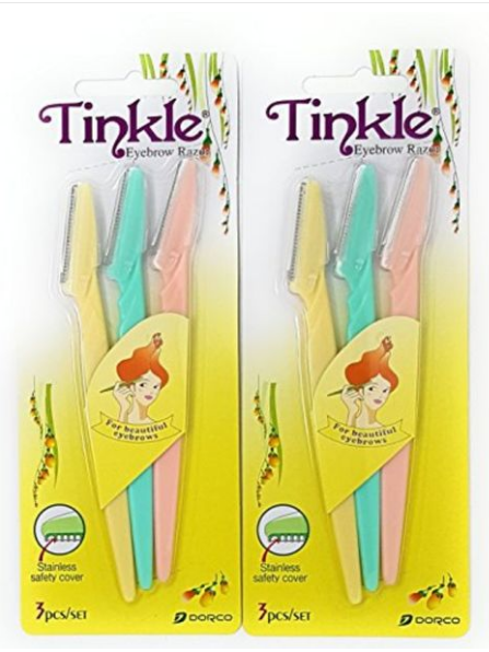 Tinkle Eyebrow Razor, 2 PACKS (6 RAZORS)