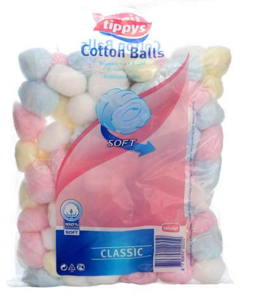 Tippys Cotton Balls Bags 100 Balls
