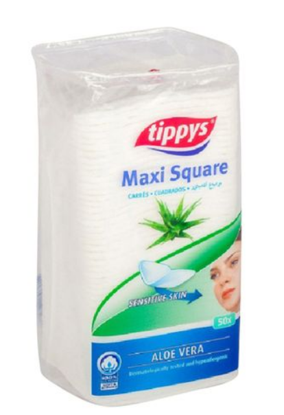 Tippys Maxi Square Aloe Vera Pads 50 Pieces