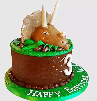 Triceratops Dinosaur Chocolate Cake
