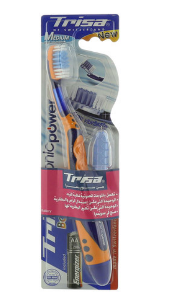 Trisa Sonicpower Medium Battery Operated Toothbrush