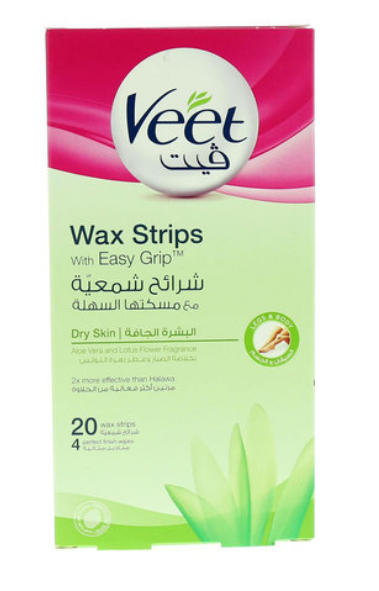 Veet Dry Skin Easy Grip Wax Strip 20 Counts