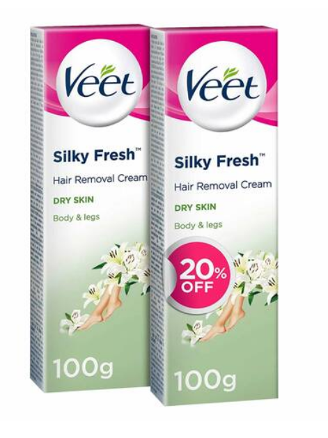 Veet Dry Skin Hair Removal Cream 100g x Pack of 2 20% Off