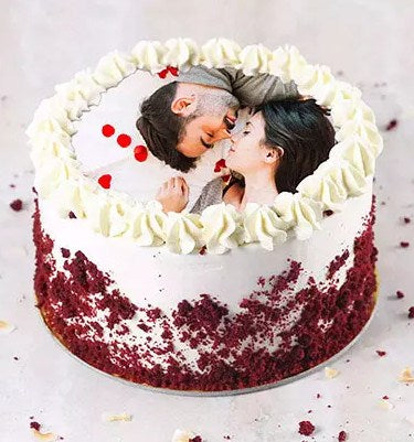 Velvety Photo Cake For Anniversary Half Kg