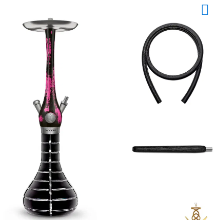 WOOKAH HOOKAH BLACK PINK STRIPED BLACK