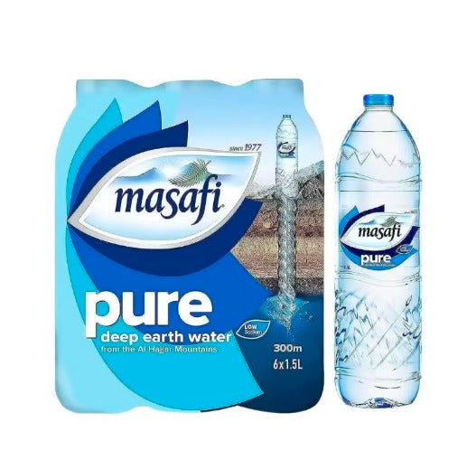 Masafi Pure Drinking Water Deep Earth Water From The AL Hajjar Mountains- 6X1.5Ltr