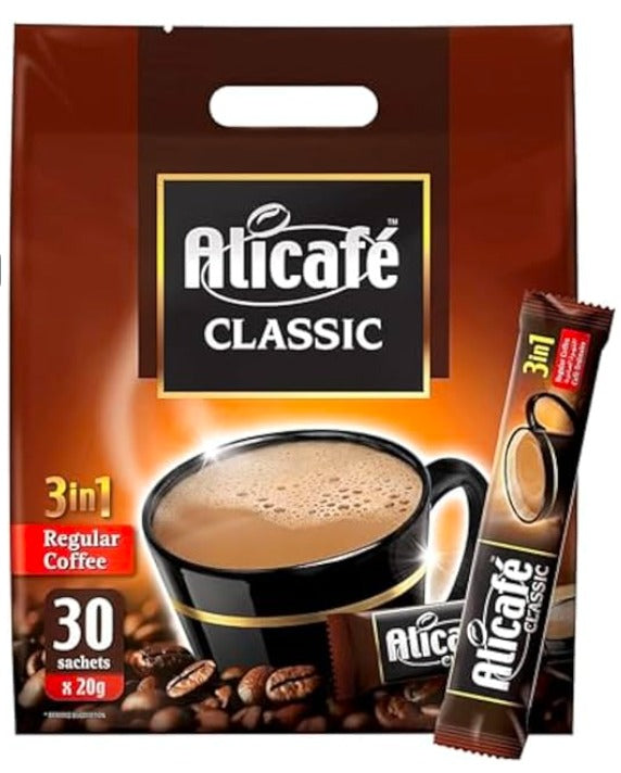 Alicafe Classic 3 In 1 Instant Coffee Pouch, 20 gm X 30, Package may very