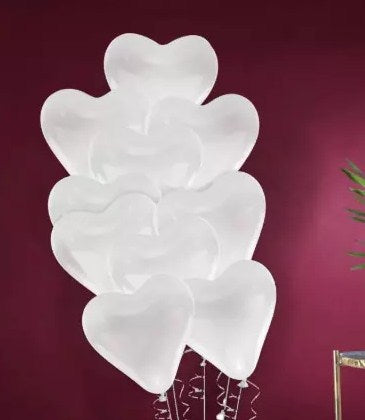 White Heart Shape latex balloons