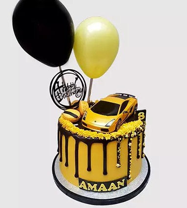 Yellow Car Chocolate Cake