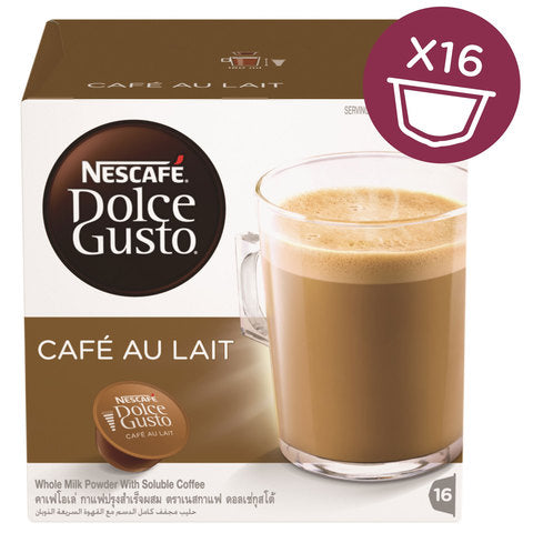 Nescafe Dolce Gusto Cafe Au Lait Coffee Capsules Pack of 16 Capsules