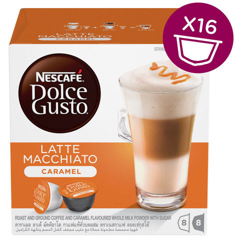 Nescafe Dolce gusto Caramel Latte Macchiato Coffee Capsules x Pack of 16 Capsules