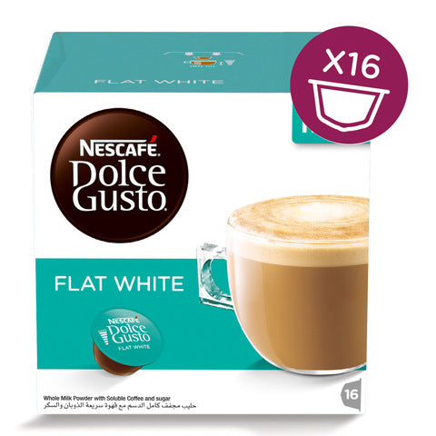 Nescafe Dolce Gusto Flat White Coffee Capsules x Pack of 16