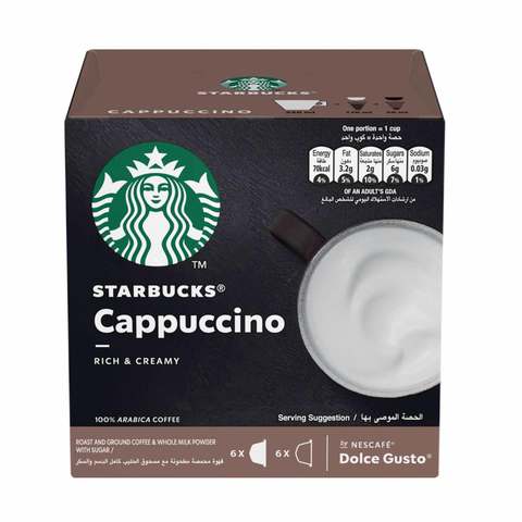 Starbucks Cappuccino by NESCAFE DOLCE GUSTO Coffee Pods, Box of 6+6, 120g