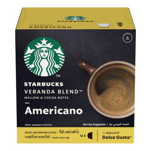 Starbucks Veranda Blend by NESCAFE DOLCE GUSTO Blonde Roast Coffee Pods, Box of 12, 102g