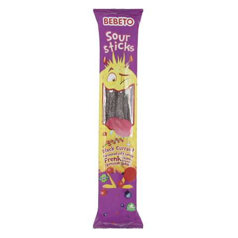 Bebeto Black Current Sour Sticks 35g