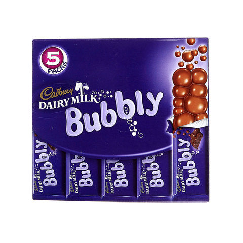Cadbury Dairy Milk Bubbly Chocolate 28g x Pack of 5
