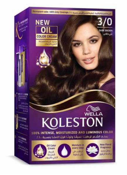 Wella Koleston Permanent Hair Color Kit 3/0 Dark Brown