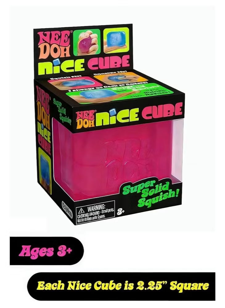 Schylling NeeDoh Nice Cube - Sensory Squeeze Toy with Super Solid Squish - 2.25" Cube - Color May Vary (Pack of 1)