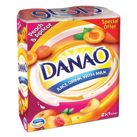 Danao Juice Drink with Milk Peach & Apricot 1L x 2 packs