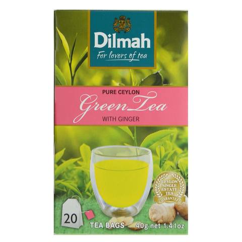 Dilmah Greean Tea with Ginger 20 Tea Bags