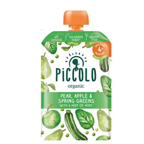 Piccolo Organic Pear Apple & Spring Greens 100g