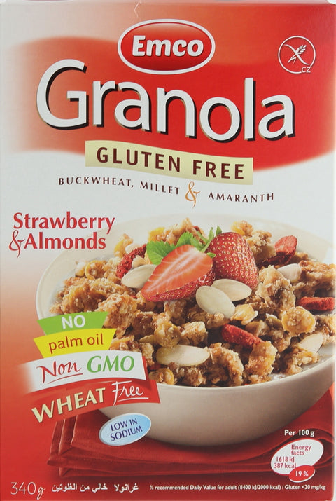 Emco Granola Gluten Free Strawberry and Almonds 340g