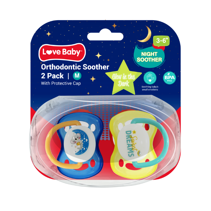Love Baby Glow In The Dark Orthodontic Soother 3+ Months 2s