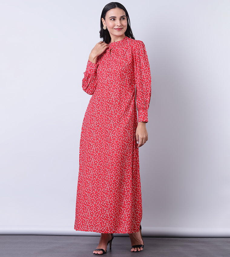 Aila Printed A Line Maxi Dress