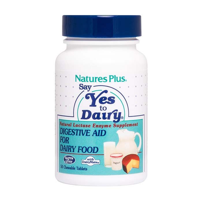 Natures Plus Say Yes To Dairy Natural Lactase Enzyme 50 Chewable Tablets
