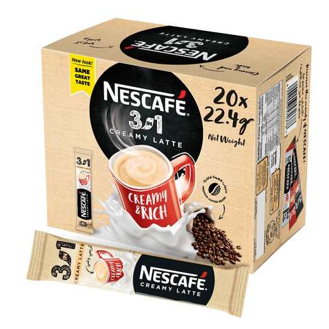 Nescafe 3in1 Creamy Latte Coffee Stick 22.5g x Pack of 20