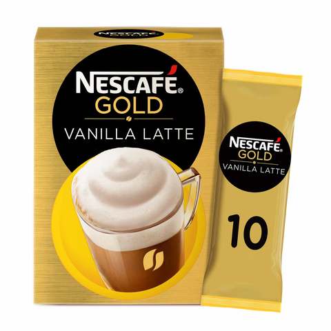 Nescafe Gold Vanilla Latte Coffee 18.5g x Pack of 8