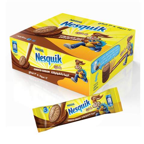 Nestle Nesquik Biscuit with milk Cream 28g x Pack of 12