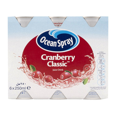 Ocean Spray Cranberry Classic Juice Drink 250ml x Pack of 6