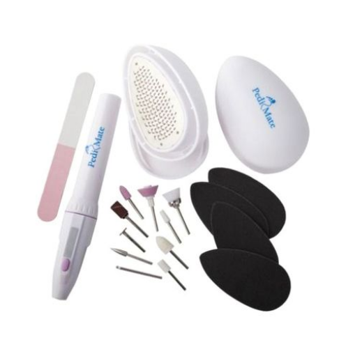 Pedi Mate 18-Piece Professional Pedicure Set Black/White/Silver