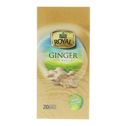 Royal Herbs Ginger Herb Tea 20 Tea Bags