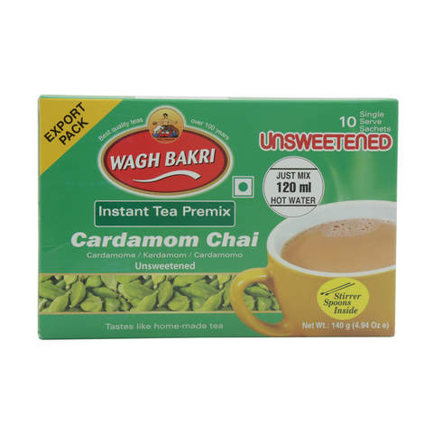 Wagh Bakri Unsweetened Instant Tea Premix Cardamom Chai 140g